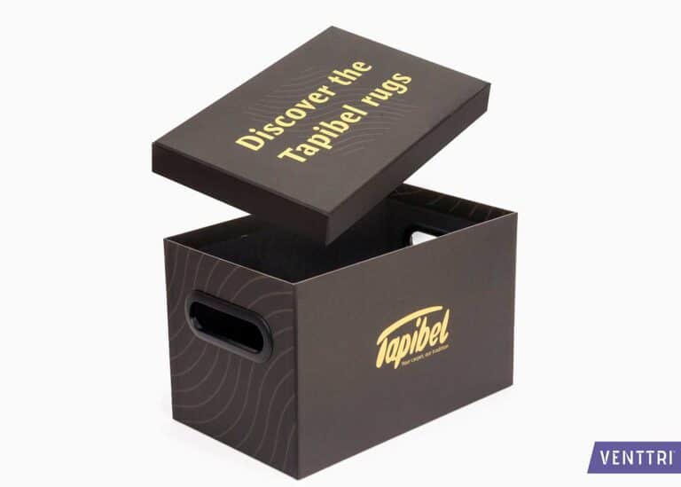Luxuriöse schwarze Präsentationsbox mit Deckel